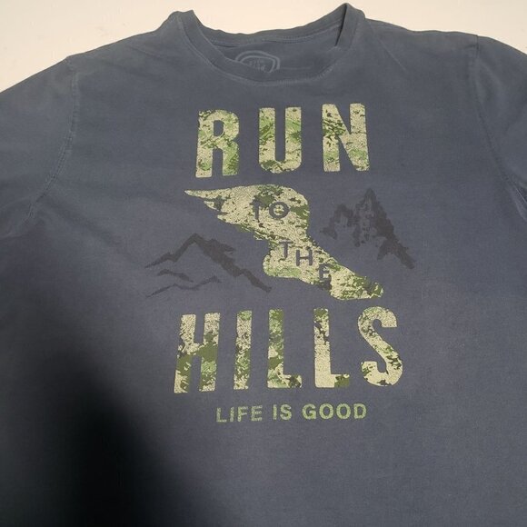 Life is Good Tee Run for the Hills Casual Runner Track Outdoor Classic Fit Men M - Picture 2 of 9